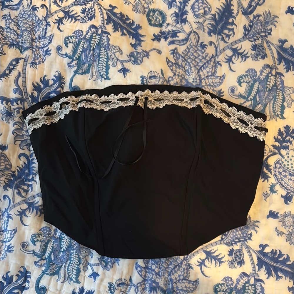 Black Lace Trim Corset